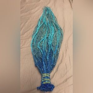 handmade, SE synthetic glow-in-the-dark with tinsel extensions - 48 dreads.